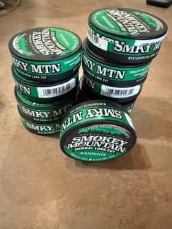 Smokey Mountain Herbal Long Cut – Wintergreen – 10 Can Box - Tobacco Free and Nicotine Free Snuff