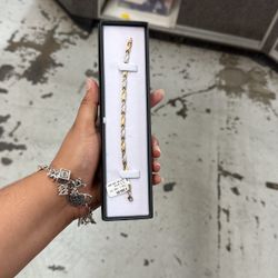 Two Tone X Design With Lobster Clasp 