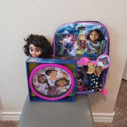 Encanto Set With Backpack Clock And Also A Doll 
