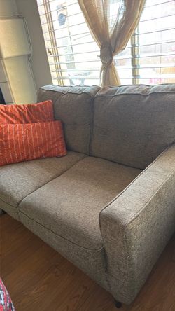 Living room beige couches