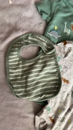 0-3 month onesies and bibs.