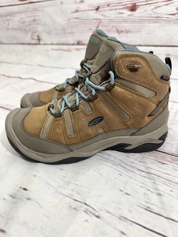 KEEN Women's Mid-Cut Circadia Casual trail Hiking Boots Brown/Turquoise Sz 9.5 