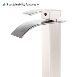 Bathroom Faucet Silver, Brand new, modern waterfall, brushed nickel