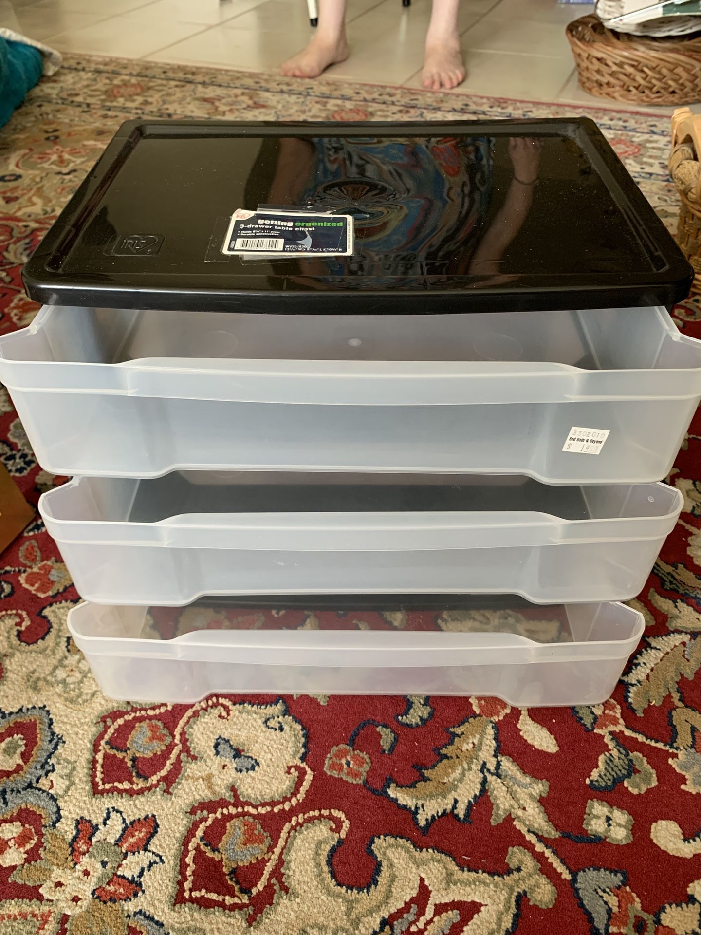 3 Drawer Table Top Organized