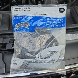 SCREEN SPLINE .190X 100 feet Black.