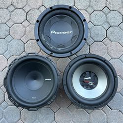 3 Subwoofers For Sale Bundle Deal Only Rockford Fosgate / Pioneer / audio Pipe