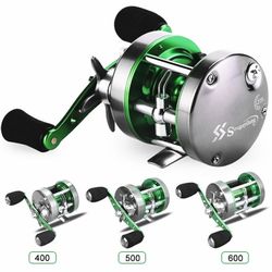 Round Baitcasting Reel Powerful Drag Max 22LB Reinforced Metal Body Conventional Reel