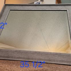 Gray Large Wood Mirrow Excellent Condition 