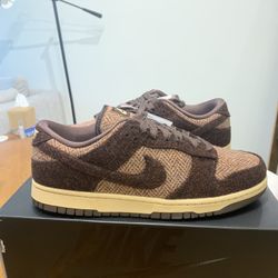 Size 13w Harris Tweed Dunk Low “Sesame”