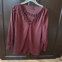 Blouse With Lace Neckline