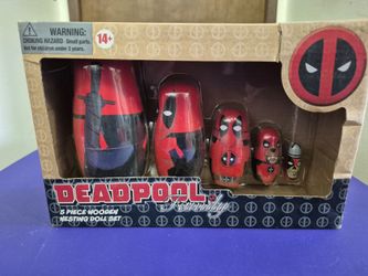 Deadpool Family 5-Piece Wooden Nesting Doll Set - $25