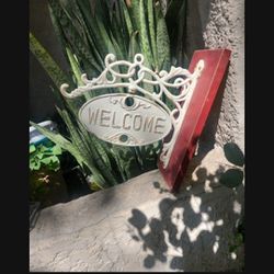 Vintage Welcome/Go Away Porch Sign.  See 3 Pics