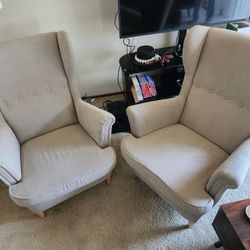 Ikea Wing Back Chair Pair