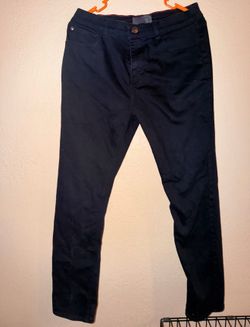 Asher Jones London Men's Slim Straight 5-Pocket Pants Black 32x32 Stretch Casual