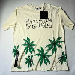 Palm Angels Palms/Skull Vintage T-Shirt White/Green Medium
