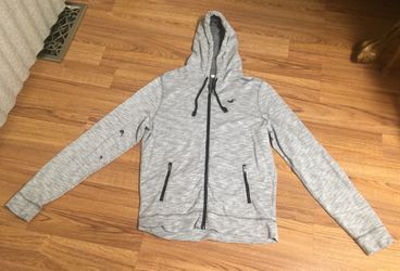 Hollister gray zip up hoodie large