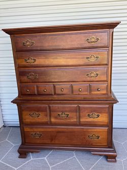 Solid wood chest on chest