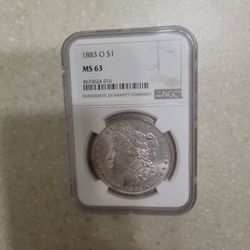 1883 O Morgan Silver Dollar.  Graded 