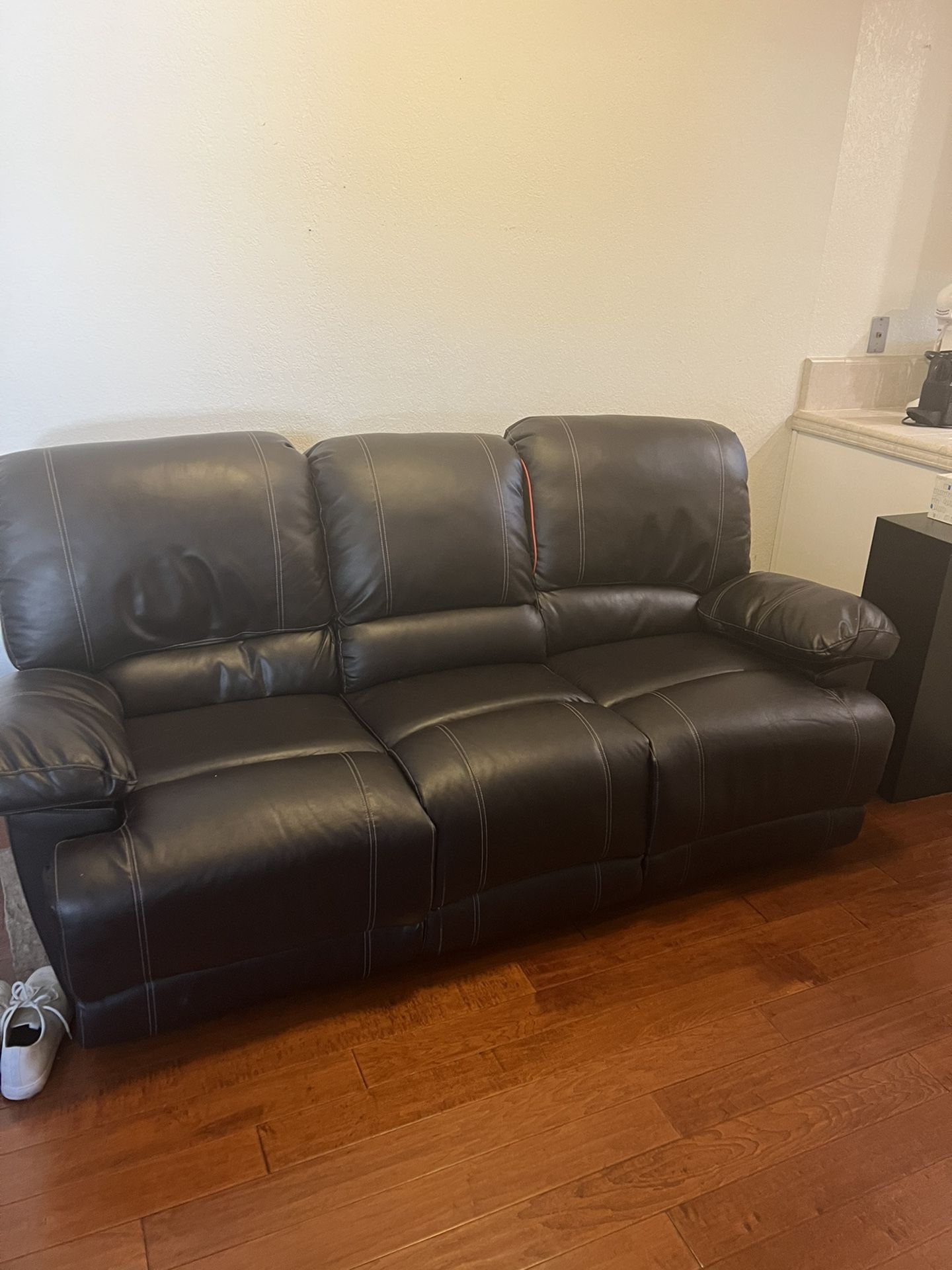 Leather Recliner Couch Brown 