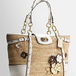 Coach Purse,Handbag, Bag ,Woman's Purse, Raffia Purse