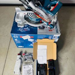 Bosch Profactor 7-1/4-in 18-volt Sliding Compound Cordless Miter Saw included 2 pack battery kit And Charger 