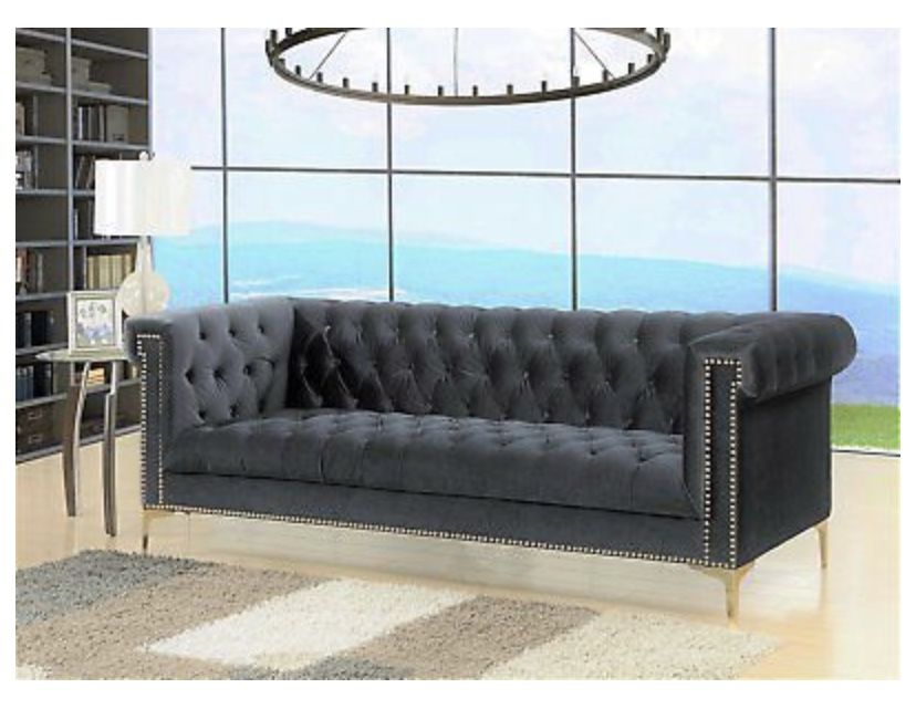 Tufted Gray Sofa