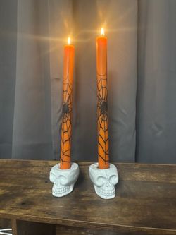 Skeleton candle holders