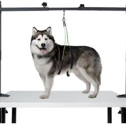 Dog Grooming Arm with Clamp, H-Shape Dog Grooming Table Arm with Adjustable Loops, Sturdy and Easy-to-Install, Large Dog