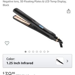 NEW! 2 In 1 Straightener and Curling Iron, Professional 1 Styling Flat Iron, Nano Ceramic Tourmaline 3D Floating Plates Hair Straightener, Digital LCD