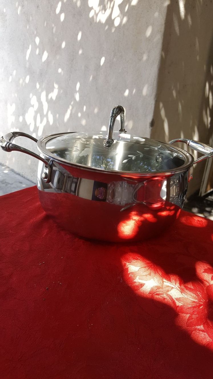 Olla para guisar 6 qt tri-ply princess house