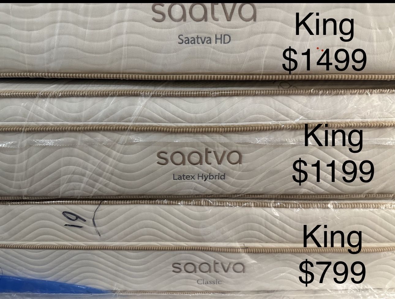 Luxury Saatva & Tempur-Pedic Mattresses – 50-80% Off! • Brand New, Minor Blemishes (Nothing That Affects Comfort) • King, Queen, Full, T