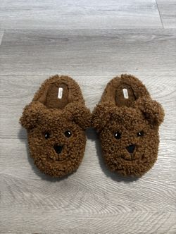 J.Crew Crewcuts fuzzy dog slippers Kids / Size 2-3 