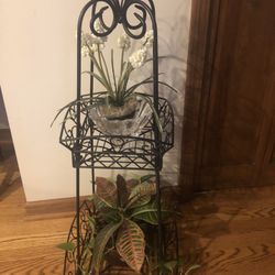 Two Tier Wrought Iron Plant Stand
