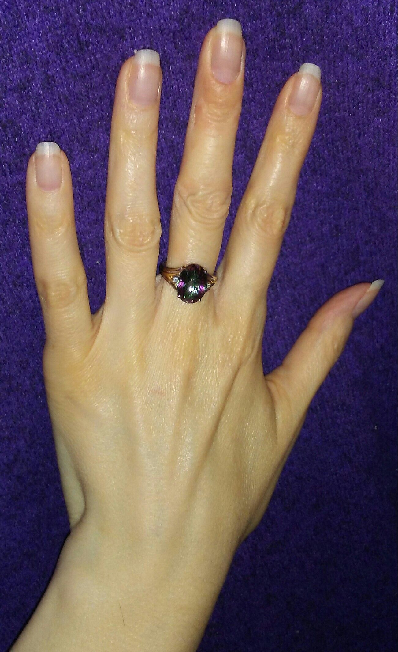 Stunning NEW Alexandrite Colored Genuine Mystic Topaz Diamond 14k & Sterling Silver Ring!!!