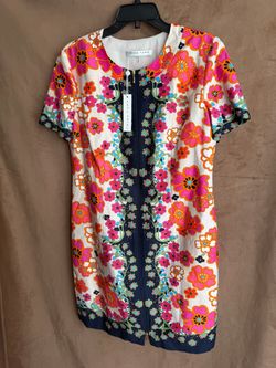 Trina Turk Floral Zip-Front Shift Dress