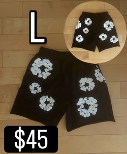 Black denim tear shorts