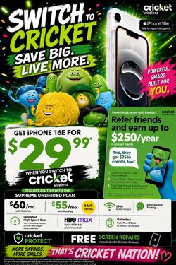 Title: iPhone 16e – Cricket Wireless – $29.99 with Switch