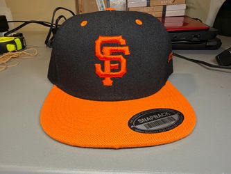 San Francisco Giants SF Snapback Hat Black & Orange Adjustable Flat Brim