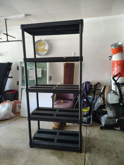 5 Tier Garage Shelf Plastic Black