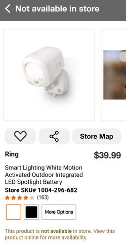 Ring Smart Lighting White Motion Activated Outdoor Integrated LED Spotlight