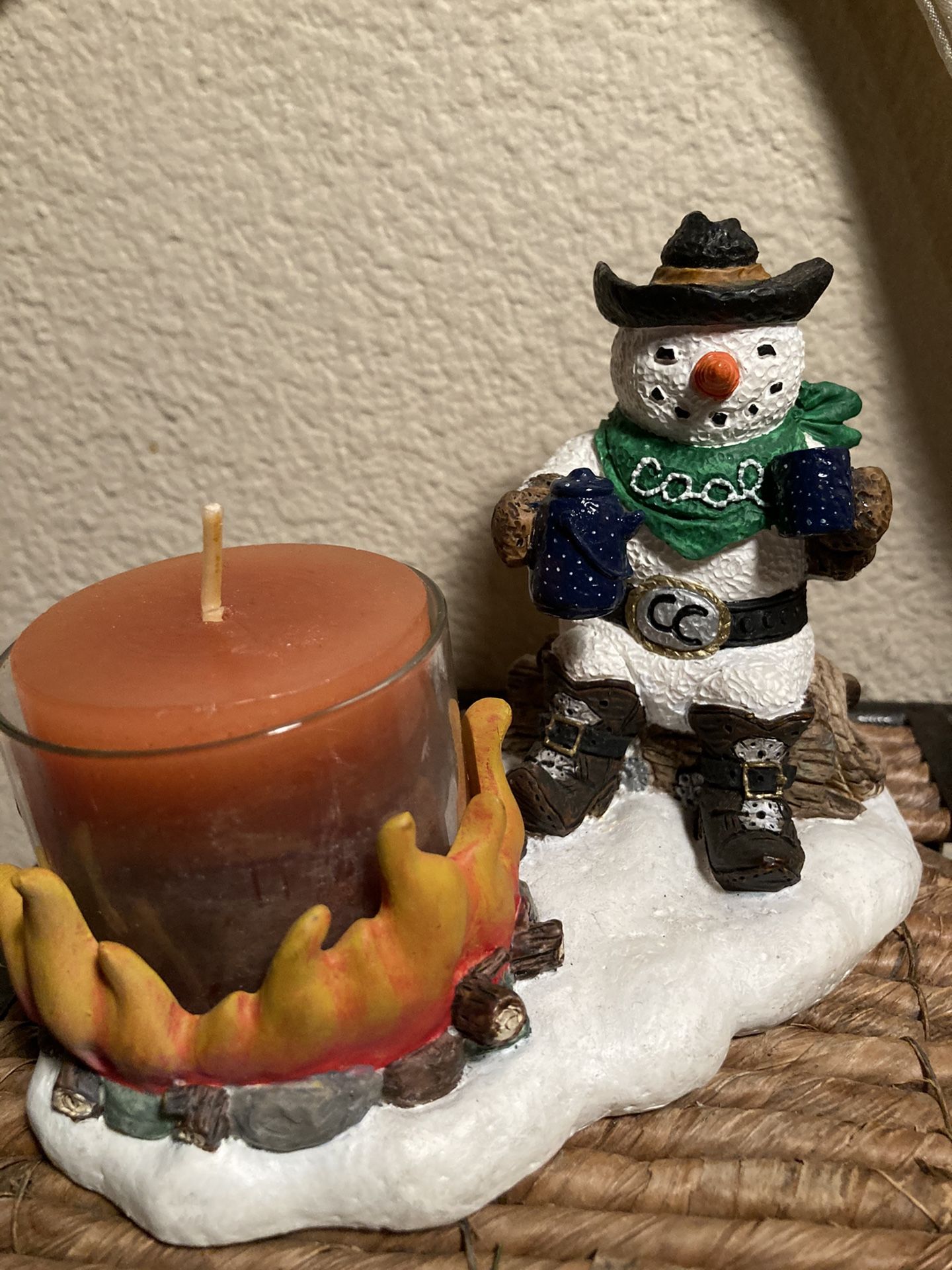 “Cool ☃️cowboy” Snowman Candle