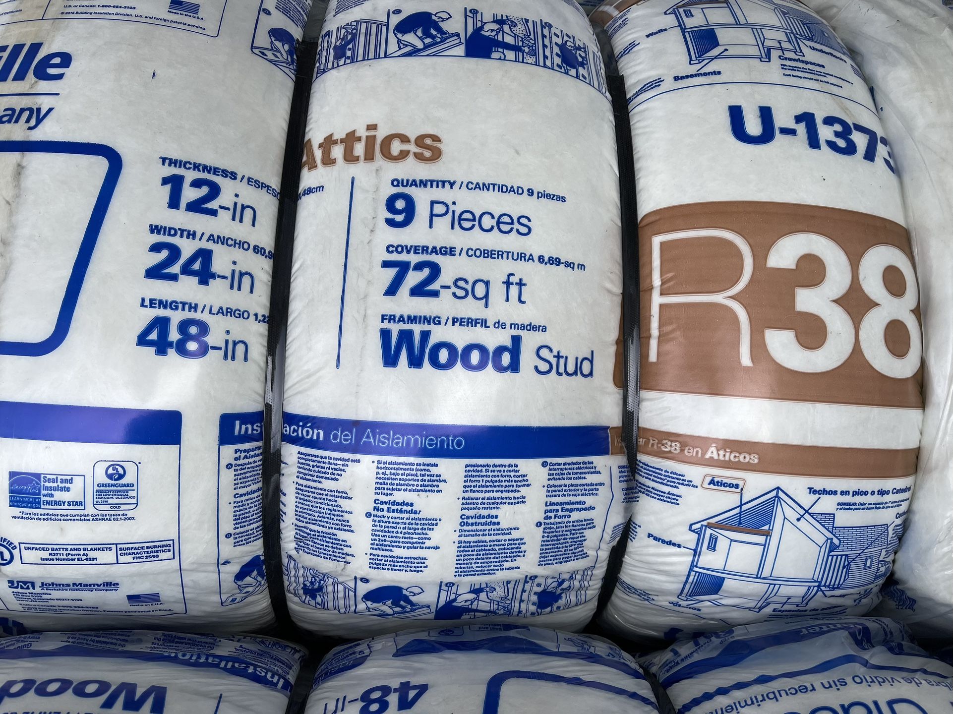 Insulation R38x24 - unface for Ceiling 