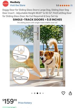 Doggy Door for Sliding Glass Doors Large Dog, Sliding Door Dog Door Insert - Adjustable Height 86.61" to 92.52", Pet/Cat/Dog Door for Sliding Glass Do