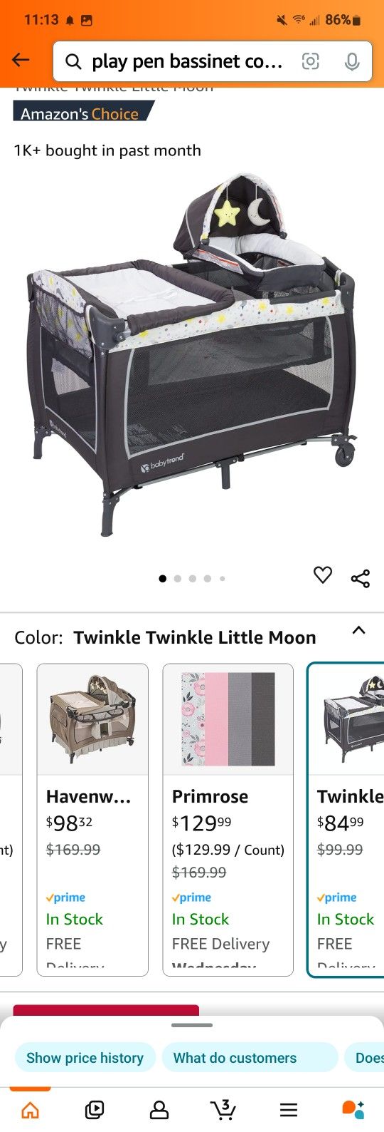 Play Pen Bassinet With Changing Table