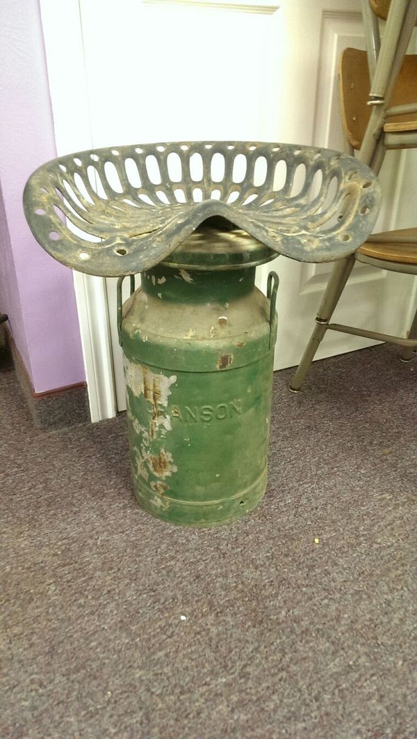 Vintage Metal Dairy Milk Jug With Tractor Seat For In Rockwall Vintage Metal Dairy Milk Jug With Tractor Seat