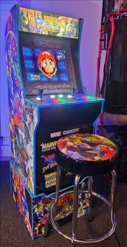 Marvel vs Capcom Arcade1up Cabinet With Over 15,000 Video Games and Matching Stool