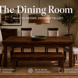 Free Delivery - Custom Solid Wood 7-piece Designer Dining Set 