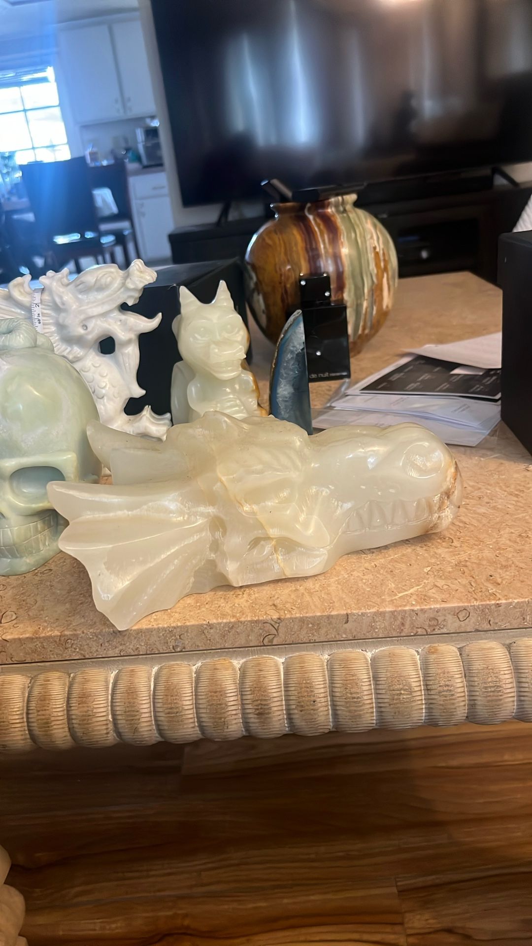 Jade Dragon Head Large Size 9.5 Inch