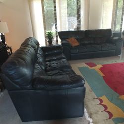 Lane All Leather Black Couches REDUCED