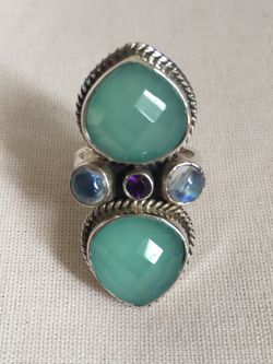 NICKY BUTLER GREEN MULTI GEMSTONES Sterling Silver RING 6 ‼️ NEW ‼️